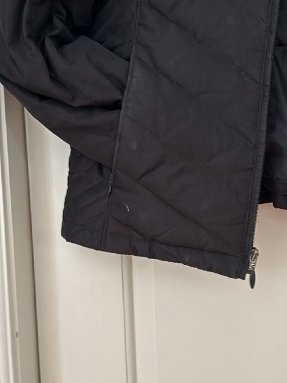 Ladies Black Puffer Coat Down Feather Filled Size Medium Coat Hip Length Jacket - Picture 5 of 10